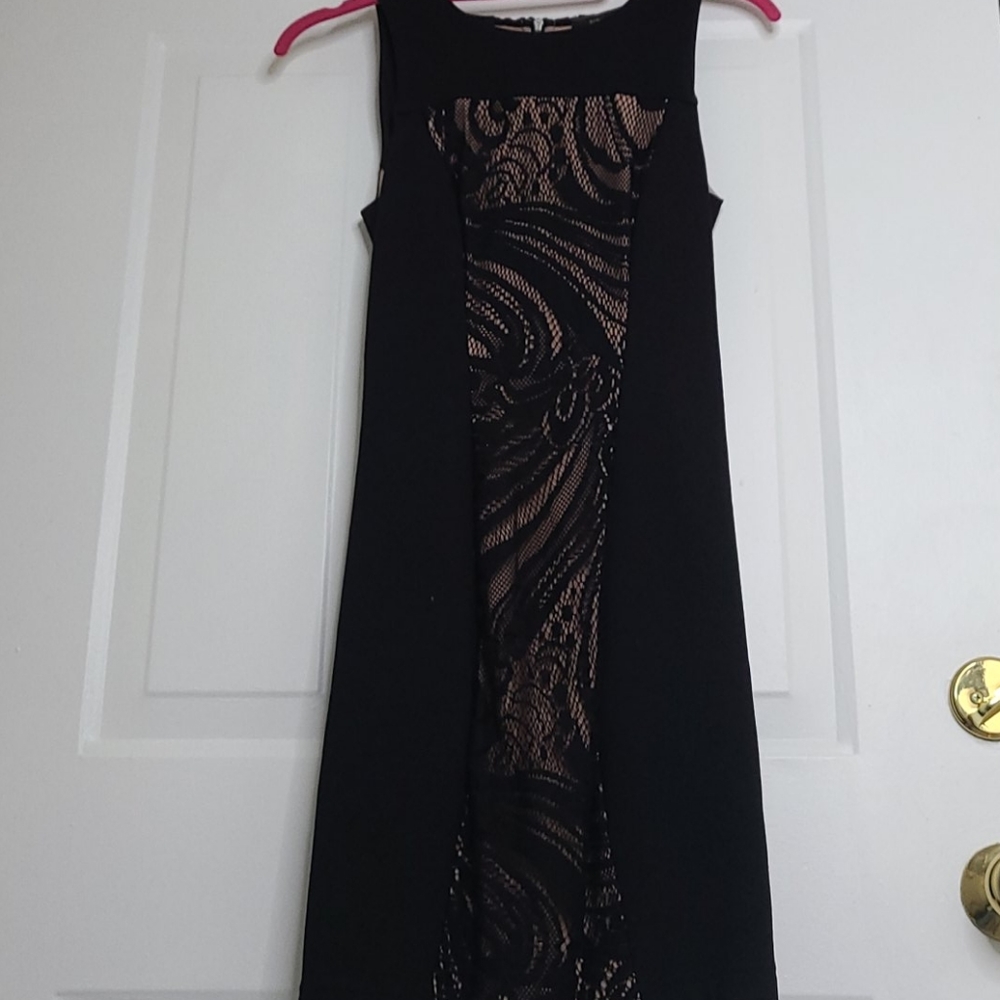 Bcbg size xs Black bodycon dress with lace